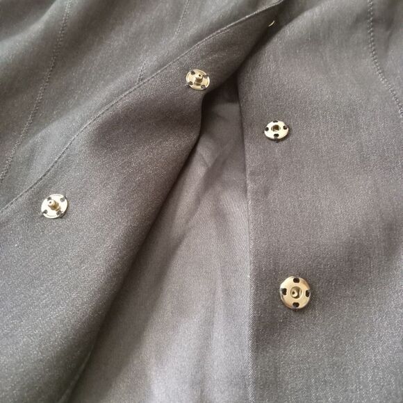 T Tahari Black and Gray Button Front Embellished Fitted Blazer Jacket Women's 8 - Picture 11 of 13